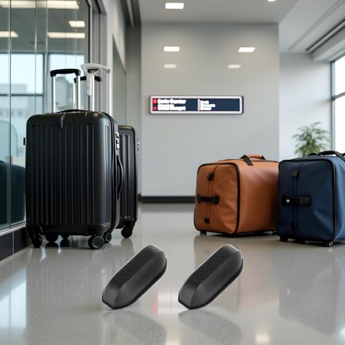 Image of 2Pcs Black Replacement Plastic Stud Luggage Feet Pads Baggage Replacement Stud Foot Black Feet Pads for Luggage Bags Suitcase Stand Feet for All Suitcase, Luggage Straps, Luggage and Travel Gear