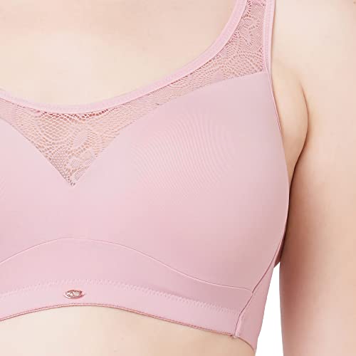 Image of SOIE Women's Full Coverage Padded Bra and Mid Rise Brief with Lace Detailing