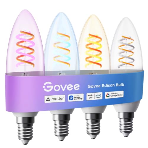 Image of Govee E12 LED Candle Bulb, Smart Chandelier Light Bulbs for Living Room