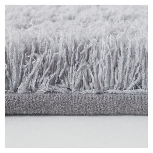 Tapis de bain absorbant en L gris antidérapant et confortable en microfibre - 5
