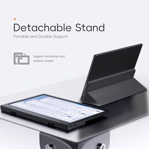 Image of JUSTTHINK Portable Monitor 11.6'', LCD Display Small Monitor, 60Hz, Wall Mount & Desk Stand, HDMI /Type-C Connect Second External Monitor for Laptop, Lightweight for Travel