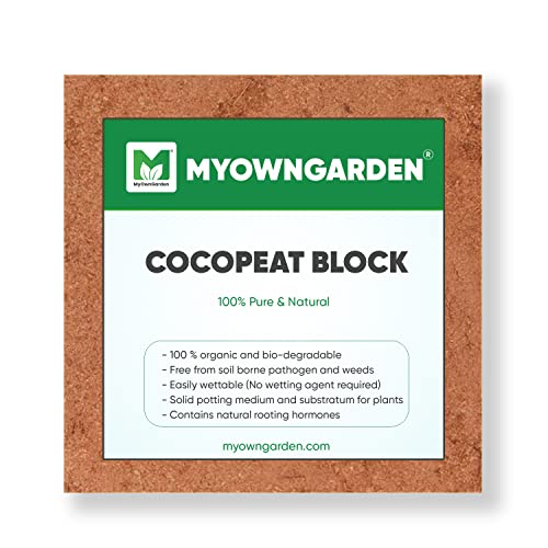 Image of MyOwnGarden? Cocopeat 5kg Block - Expand Upto 75 litres of Cocopeat for Plants - Improves Root Aeration, Prevents Soil Compaction & Boosts Plant Health - Perfect for Cutting Propagation, Seed Started