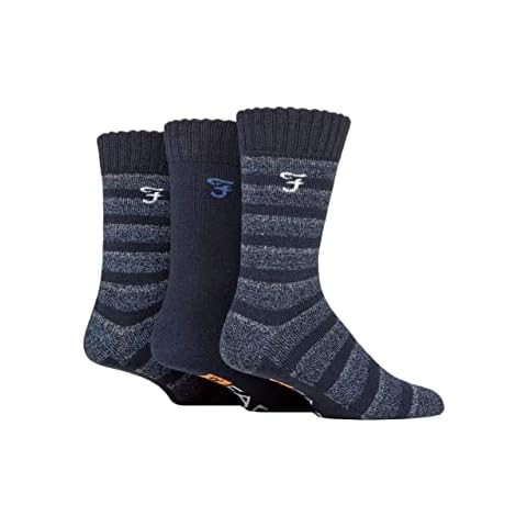 Farah Mens Striped Cushioned Boot Socks Pack Cover