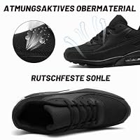 LECYGNB Schuhe Herren Laufschuhe Turnschuhe Atmungsaktive Sportschuhe Freizeit Joggingschuhe Leichtewichts rutschfeste Gym Fitness Schuhe Fashion Luftpolster Sneaker Schwarz EU 47 – Ansicht 4