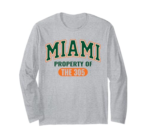 Miami Property 305 Streetwear Estilo cultural de la ciudad de Miami Manga Larga