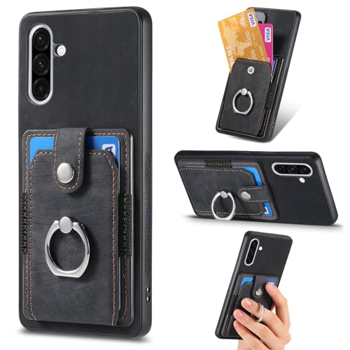 Carcasa Samsung A56 de piel sintética y TPU con anillo de alta gama