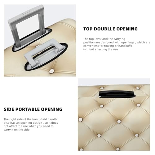 Beige Diamond Pattern Elastic Travel Luggage Covers Dustproof Scratch-Resistant Suitcase Protector Fit 22-24 Inch3