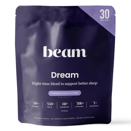 Best Sleeping Tablets - Boots: Top Picks for a Restful Night 14 Beam Dream Sleep Powder – Sleep Aid for Adults with Melatonin, Magnesium, L-Theanine, Reishi Mushroom & Apigenin Sleep Supplement, Sleepy Cocoa Bedtime Drink Mix, Cinnamon Cocoa Flavor, 30 Servings