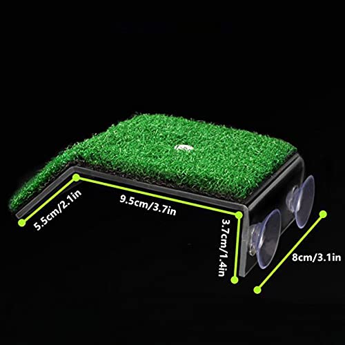 DoubleWood Lawn Turtle Basking Platform Turtle Resting Basking Platform, Simulation Grass Turtle Ramp for Turtle Tank… - Image 3