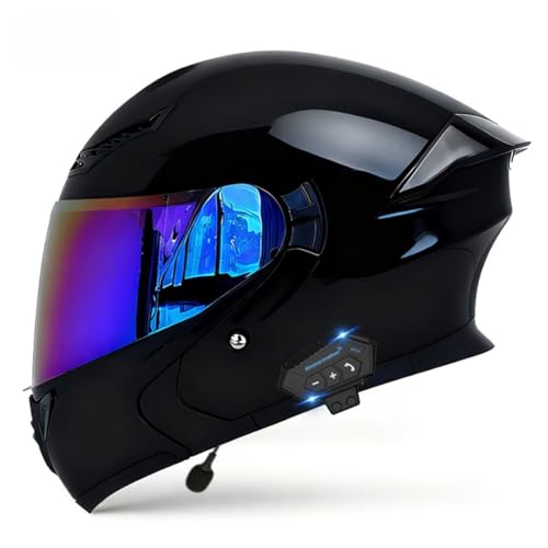 Casco modular con Bluetooth integrado y doble visera solar para moto