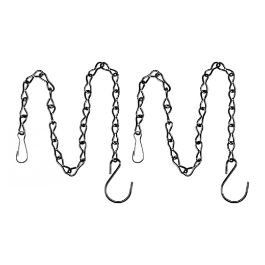 2 Pack Hanging Chain for Bird Feeders, Planters, Lanterns and Ornaments (9.5 Inch, Black)