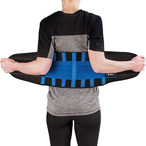 Medi-Gear Back Brace - Lumbar Support Belt for Lower Back Pain - Posture Corrector and Stabilizer with Dual Adjustable Straps (Medium)