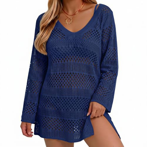 Image of CoCozy Crochet Cover Up for Women Mesh Hollow Out Bikini Cover Ups for Swimwear Summer Swimsuit 2026