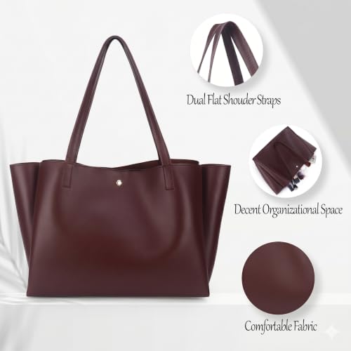 Image of Pure Vegan Leather Tote Bag for Women, Fully Embossed, Handbag, Shoulder Bag, Black