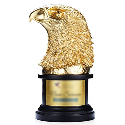 PLEASUR Trofeo Golden Eagle Crystal Trophy, Premio de Empleado honorario, Premio Elite, Concurso Honor (Color: Oro, Tamaño: 27 * 18 cm)
