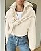 BTFBM Womens Sweaters Quarter Zip Pullover V Neck Collar Long Sleeve Ribbed Knit Loose Casual 2025 Winter Fall Sweater(White, Small)