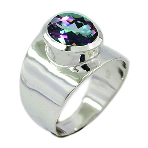 Image of 55Carat Choose Your Color Natural Gemstone Sterling Silver Rings Birsthone Jewelry Handcrafted Sizes 5-13