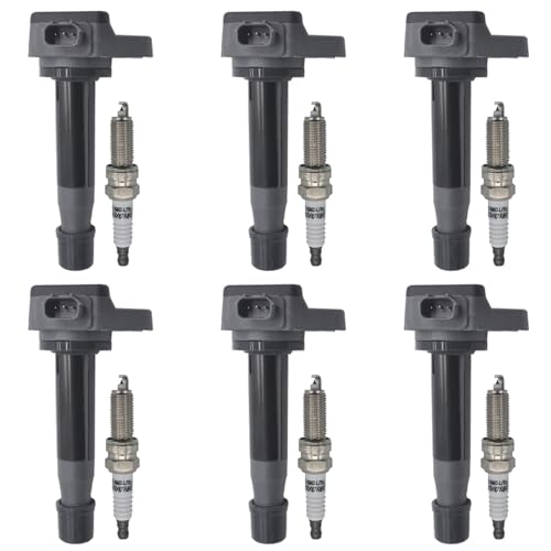 Autowxjq Ignition Coil Iridium Spark Plugs Set of 6pcs UF603
