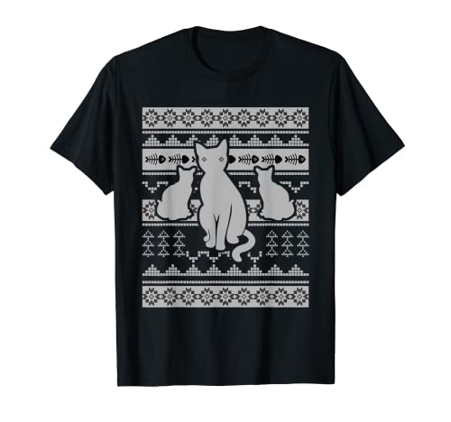 Funny christmas cat ugly christmas sweater camiseta