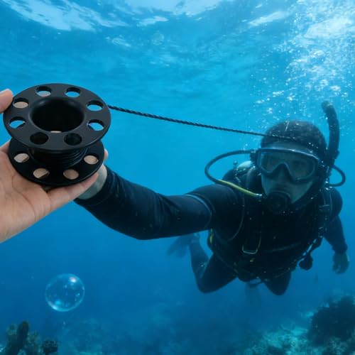 Carrete de buceo Gatuida de aluminio resistente a la corrosión para exploración de cuevas 7
