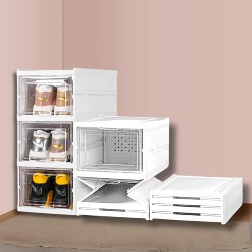 Homeness 3-Layer Foldable Shoe Organizer Storage Box/Collapsible Shoe Rack/Foldable Closet for Living Room,Study, Bathroom/Storage Organizer for Shoe Boots,Slippers,Sneakers,Books