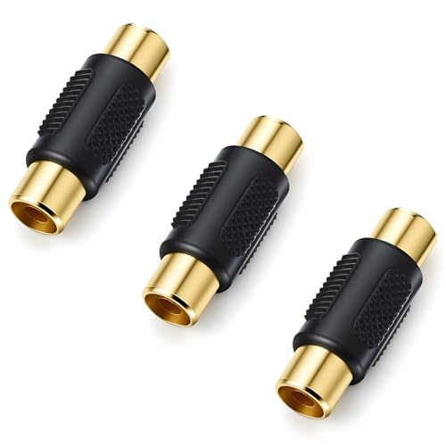 3 PCE Gold Plated RCA Female to Female Coupler miniatura 1