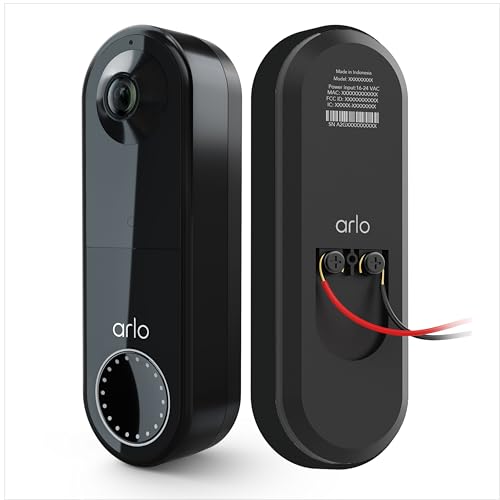 Arlo Essential Wired Video Doorbell - HD Video, 180° View, Night...