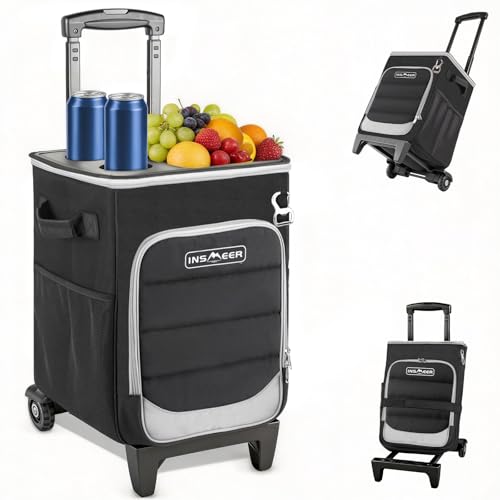 INSMEER 60-Can 2-in-1 Collapsible Rolling Soft Cooler