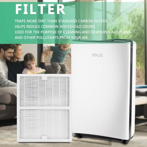 Image of Gekufa Replacement Filter A Compatible with Idylis Air Purifiers IAP-10-100, IAP-10-150, AC-2119, IAF-H-100A, IAPC-40-140, Filtrete FAP-C01-A - Includes 2 Filters & 2 Carbon Filters