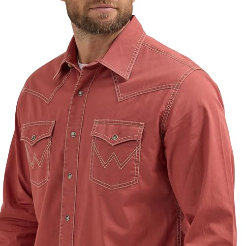 Wrangler Sunset Retro Premium Men's Collared Retro Premium Western Snap Solid Shirt 1123656142