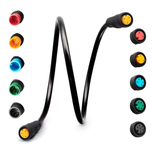 HUDAMZKY Ebike Extension Cable Julet 2Pin/3Pin/4Pin/5Pin/6Pin Waterproof Connector Female to Male DIY Electric Bicycle Brake Display Throttle Light Extension Signal Cable(3pin Female-Female)