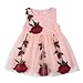 BOBORA Baby Girls Rose Dresses Printed Flower Sleeveless Dresses,Pink-1,X-Small / 1 Years