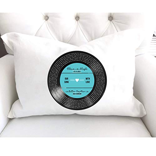 Personalized Record Pillow Record Lyric Pillow Favorite Song Pillow Song Lyrics Pillow First Dance Pillow Anniversary gift for Him