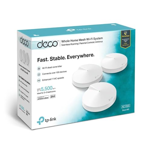 Sistema Wi-Fi Mesh TP-Link Deco M5(3-pack) AC1300 4 Antenas, Branco - 3 Unidades