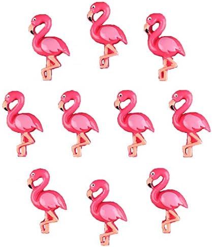 YiXunTong Wholesale 10pcs Flamingo Flatback Resin Scrapbooking Cabochons DIY Hair Bow Center Decoration Embellishments Crafts