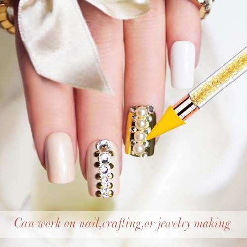 Tatuo 10 canetas de pintura de diamante com ponta de cera, canetas de arte de diamante de ponta dupl