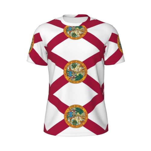 Camiseta de malla manga corta hombre running Florida State Flag