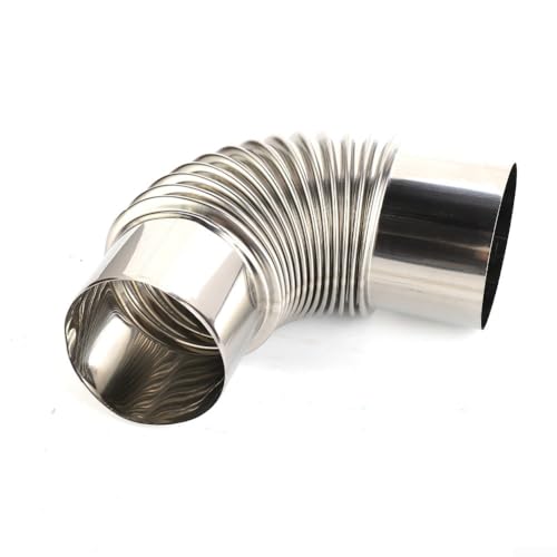 Stainless Steel 90 Degree Elbow Chimney Liner Bend for Wood Stoves and Hot Tent Stove Jack Pipes, High Temperature Resistant, Diameter 60mm, 70mm, 80mm(silver)