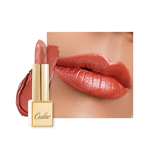 OULAC Lippenstift Metallic Glanz Finish, Koralle Glitzern Hochpigmentierter Lippenstift mit Einer Cremigen Formel…