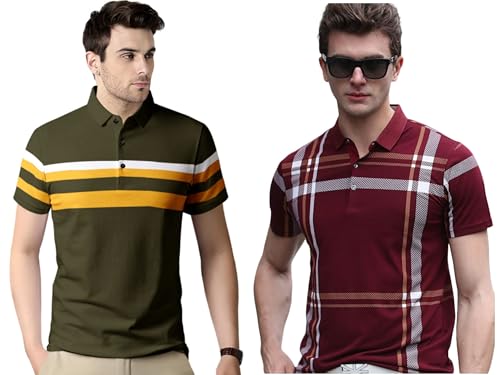 Image of Noble Monk Men's Regular Fit Polo T Shirt |Half Sleeves |Collar Tshirts | Casual T-Shirt for Men