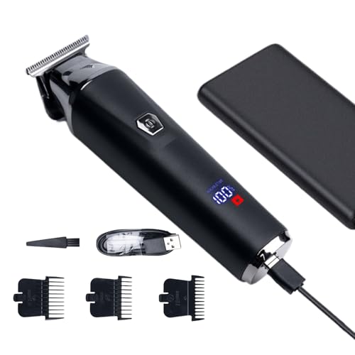 Clippers de pelo para hombres, cortadoras de pelo profesionales | Máquina de corte de pelo - Tooler de maquinilla de afeitar de precisión impermeable recargable inalámbrico para cordón de pierna de