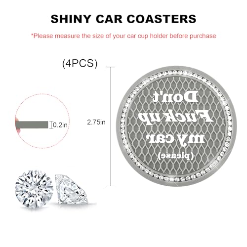 4 PCS Porta Vasos para Carro Bling, 2.75 in PVC Antideslizante miniatura 2