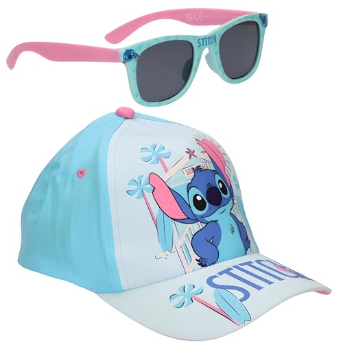 Disney Stitch Sonnenbrille & Baseballkappe | Kinder-Accessoire-Set Leichter Sonnenhut & UV400-Sonnenbrille für den Sommerurlaub am Strand | Geschenk für Stitch-Fans