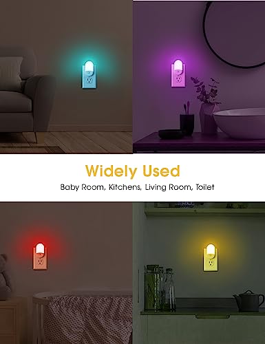 Image of L LOHAS LED Night Light for Kids [2 Pack], 8-Color Changing Night Lights | Plug into Wall, RGB LED Nightlights, Nightlight with Light Sensor, Cute Night Light for Bathroom Decor, Children Room,Gift