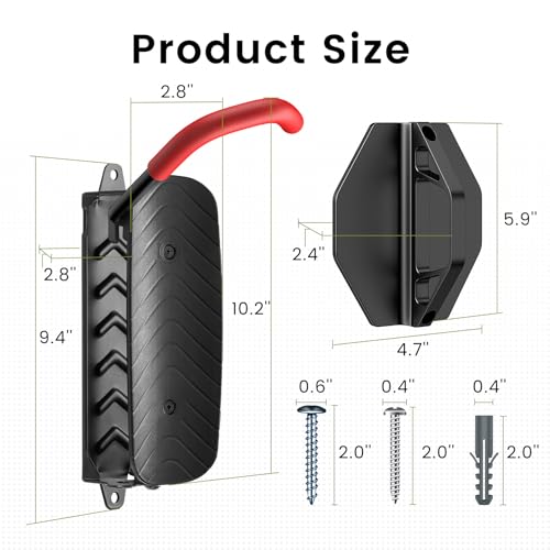 Housolution Drehbare Fahrrad-Wandhalterung, Vertikaler Fahrradaufhänger für die Garage, Mountainbike-Wandhalterungen, Fahrrad-Aufbewahrungsständer für die Garage, hält bis zu 66lbs (2 Stück)