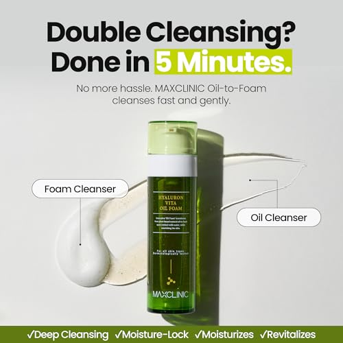 Image of [K-Beauty] Hyaluron Vita Oil to Foam - All-in-One Korean Face Wash Oil-Based Foaming Facial Cleanser - Deeply Hydrating Makeup & Blackhead Remover Cleansing Oil for Dry Skin Types 3.88 fl oz