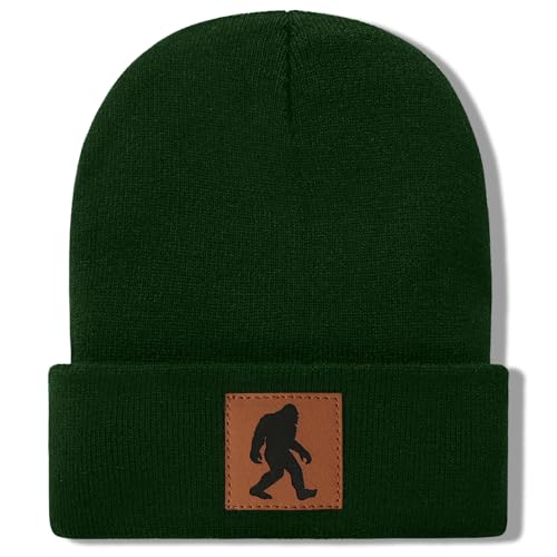 Image of Bigfoot Beanie for Men - Sasquatch Hat Winter Knit Cuffed Beanie for Women - Bigfoot Gifts for Christmas & New Year