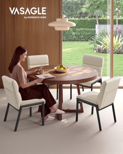 Image of VASAGLE Dining Chairs Set of 4, Upholstered Kitchen Chairs
