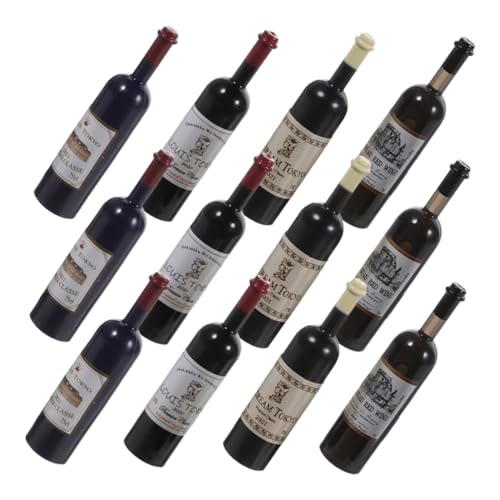HOOTNEE 12 Botellas De Vino Tinto En Miniatura, Botellas Pequeñas, Bebidas En Miniatura, Comida En Miniatura, Juguetes, Decoraciones, Modelos En Miniatura, Manualidades.