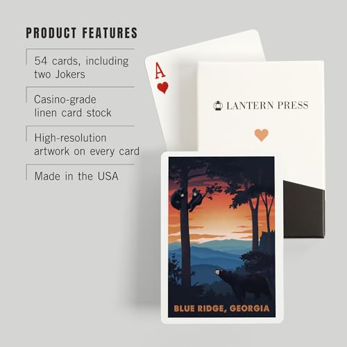 Lantern Press naipes Poker Blue Ridge Georgia oso negro miniatura 3